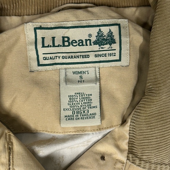 Vintage 90s LL Bean Barn Coat Size S Pet Tan Brown Worn Chore Work Jacket As Is* - Picture 3 of 8